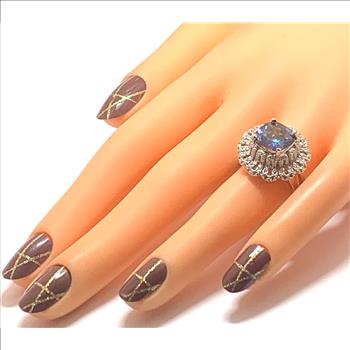 Antique Design 9.00ctw Mistique Topaz & Diamonique Diamond Ring