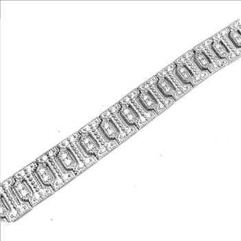 Antique Style 18k Gold & .925 Sterling Silver 1.50ctw Diamonique Diamond Tennis Bracelet