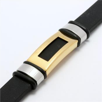 Black Silicon & Stainless Steel Bracelet