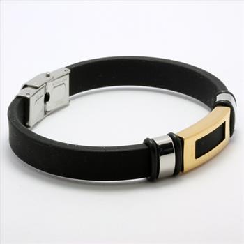 Black Silicon & Stainless Steel Bracelet