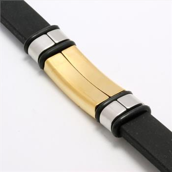 Black Silicon & Stainless Steel Bracelet