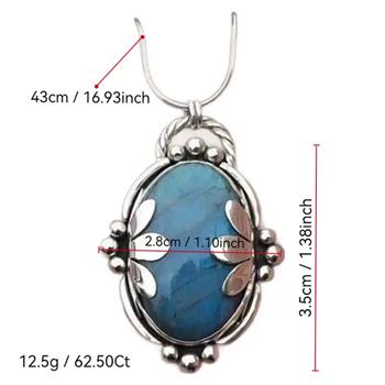 Boho Moonstone Leaf Wrapped Pendant Necklace