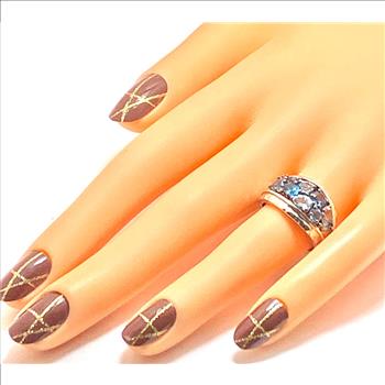 Colore SG Lorenzo 18k White Gold & .925 Sterling Silver 2.61ctw Genuine London Blue Topaz Ring