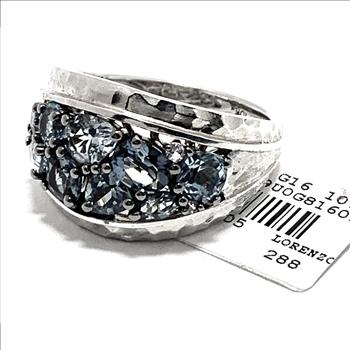 Colore SG Lorenzo 18k White Gold & .925 Sterling Silver 2.61ctw Genuine London Blue Topaz Ring