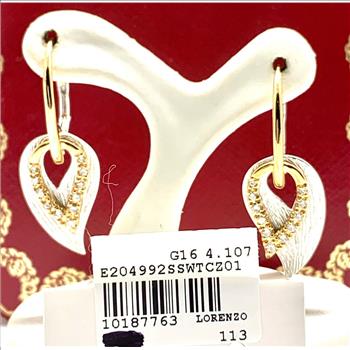 Colore SG Lorenzo .925 Sterling Silver 0.29ctw White Zircon  Earrings