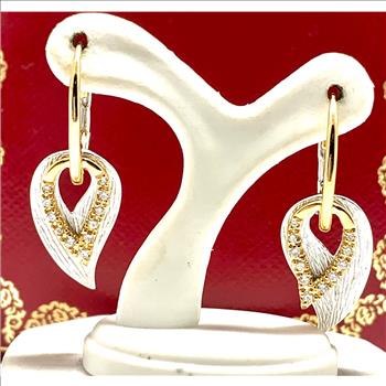 Colore SG Lorenzo .925 Sterling Silver 0.29ctw White Zircon  Earrings
