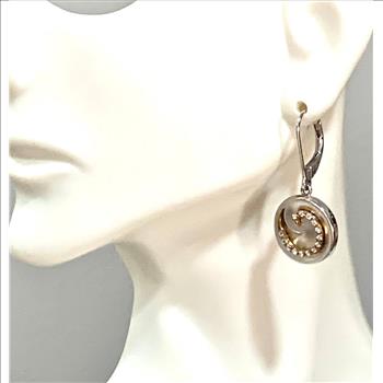 Colore SG Lorenzo .925 Sterling Silver 0.35ctw White Zircon Leverback Earrings