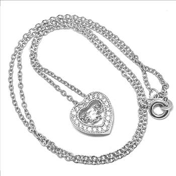 Dancing Diamond 0.75ctw Diamonique Diamond Heart Necklace 18K Gold Overlay