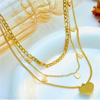 Designer Inspired 13.8 gram, 12X14mm Mother Of Pearl Heart, 18k Gold Overlay Necklace