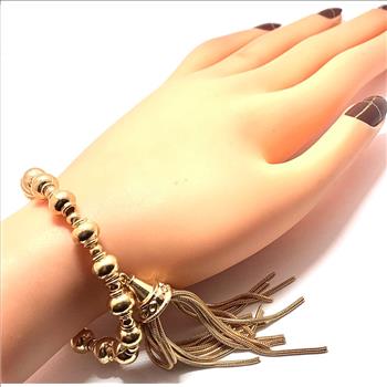 Designer inspired  14k Over Stainless Steel Ladies Stretch Bracelet