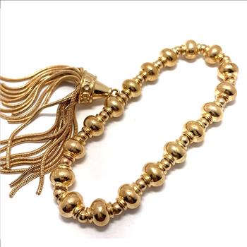 Designer inspired  14k Over Stainless Steel Ladies Stretch Bracelet