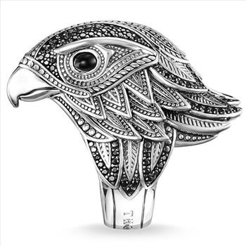 Designer Inspired 18K White Gold Overlay EAGLE Design Unisex Ring