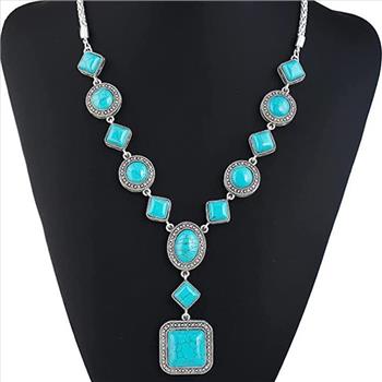 Designer Inspired 274.00ctw Turquoise & 18k Gold Overlay Large Necklace
