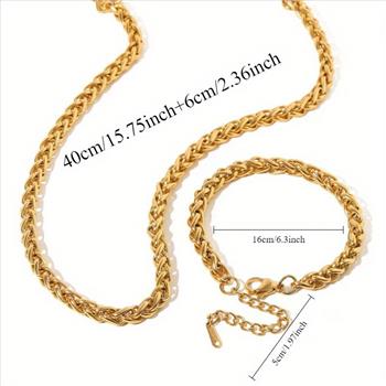 Designer Inspired 36.2 gram 18k Gold Overlay Necklace & Bracelet Set
