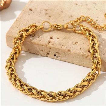 Designer Inspired 36.2 gram 18k Gold Overlay Necklace & Bracelet Set