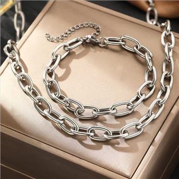 Designer Inspired 38.5 gram 18k Gold Overlay Necklace & Bracelet Set