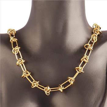 Designer Inspired 40.7 gram 18k Gold Overlay Necklace & Bracelet Set