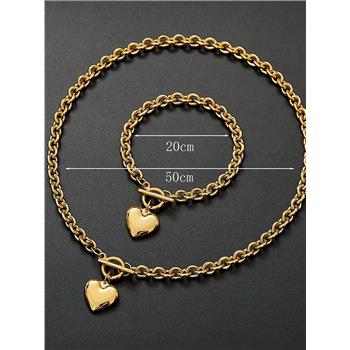 Designer Inspired 41.1 gram 18k Gold Overlay Necklace & Bracelet Set