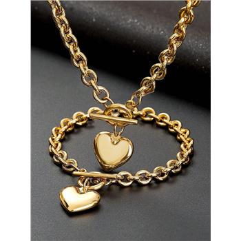 Designer Inspired 41.1 gram 18k Gold Overlay Necklace & Bracelet Set