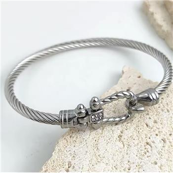 Designer Inspired Cable Bangle Bracelet