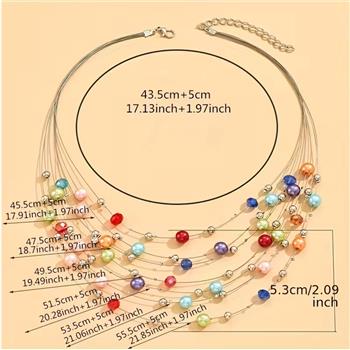 Designer Inspired  Multicolor Pearls & Stones 18k Gold Overlay  Necklace & Earring Set