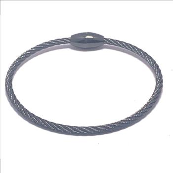 Designer Inspired Unisex Black Rhodium Cable Bangle Bracelet