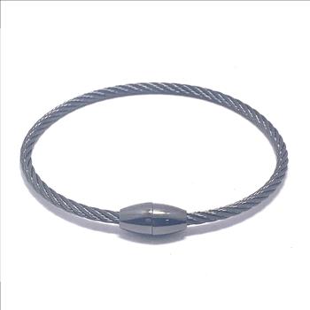 Designer Inspired Unisex Black Rhodium Cable Bangle Bracelet