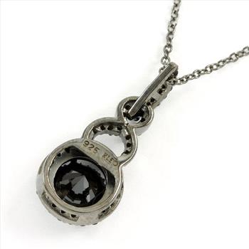 Designer KLEO Solid .925 Sterling Silver, 3.50ctw Black Spinel Necklace