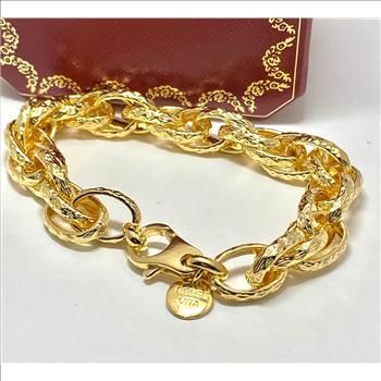 Bracelet Créateur Vintage Dolce Vita émaillé - Doré Et Framboise