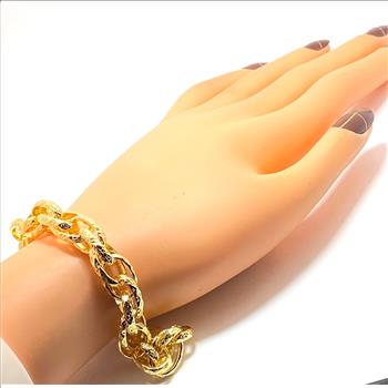 DOLCE VITA, ITALY Oval Link 18K Gold Plated Link Bracelet 8”