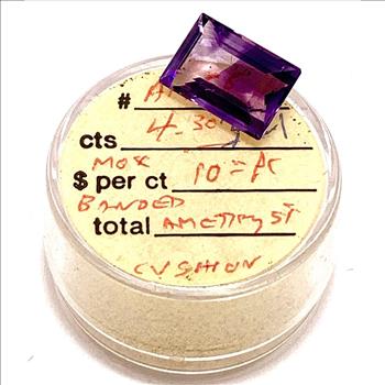 Estate 4.30ctw Natural Emerald Cut Brazilian Amethyst Loose Stone 12X8 MM