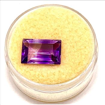 Estate 4.30ctw Natural Emerald Cut Brazilian Amethyst Loose Stone 12X8 MM