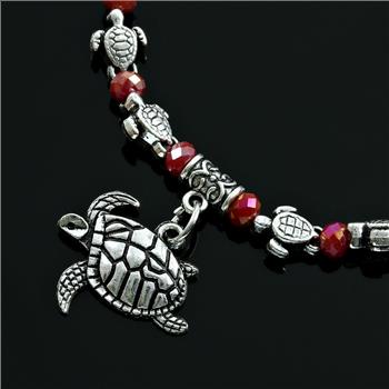 Faceted Ruby Turtle Bracelet