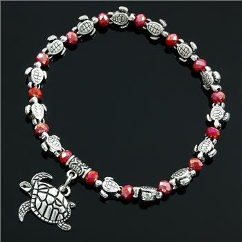 Faceted Ruby Turtle Bracelet