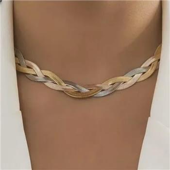 Fashion Design Tri Color Ladies Necklace