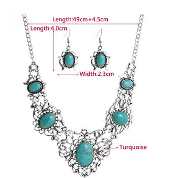 Fashion Design Turquoise Necklace & Earrings Set