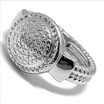 Genuine Diamond 18k White Gold Overlay Modern Design Ring