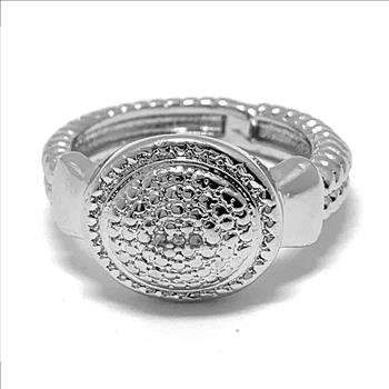 Genuine Diamond 18k White Gold Overlay Modern Design Ring