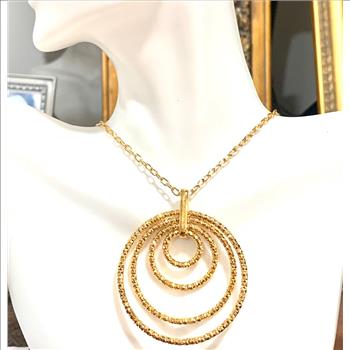 ITALY “STELLA ITALIANA” Design Large Circle Of Love Necklace