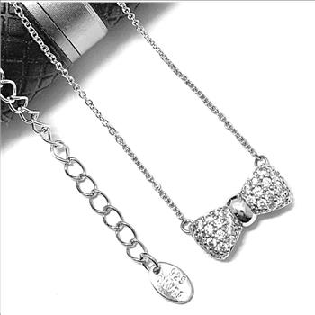 LASSAIRE .925 Sterling Silver 1.00ctw Simulated Diamond Necklace