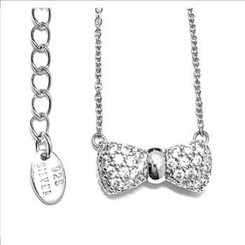 LASSAIRE .925 Sterling Silver 1.00ctw Simulated Diamond Necklace