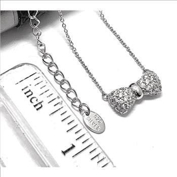 LASSAIRE .925 Sterling Silver 1.00ctw Simulated Diamond Necklace