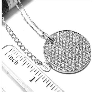 LASSAIRE .925 Sterling Silver 3.00ctw Simulated Diamond Circle  Necklace