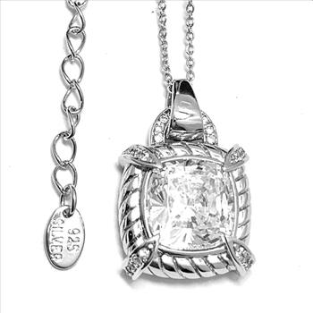 LASSAIRE .925 Sterling Silver 8.00ctw Simulated Diamond Necklace
