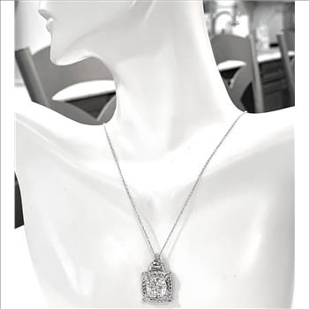 LASSAIRE .925 Sterling Silver 8.00ctw Simulated Diamond Necklace