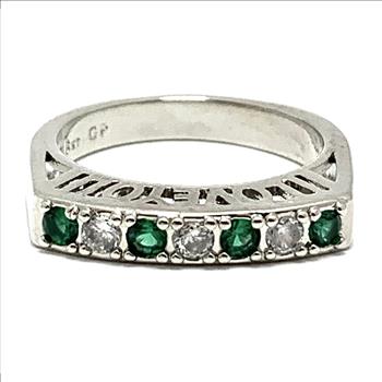 “Love You” 0.50ctw Emerald & Diamonique Diamond Ring