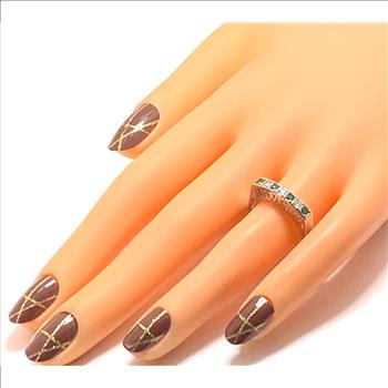 “Love You” 0.50ctw Emerald & Diamonique Diamond Ring