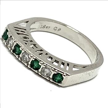 “Love You” 0.50ctw Emerald & Diamonique Diamond Ring