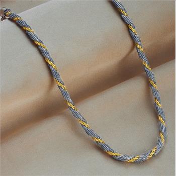 Mash & Rope Design Two Tone Necklace