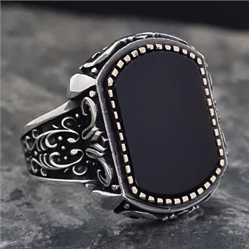 Men's Black Onyx Signet Ring